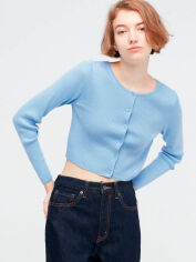 Акція на Кардиган в'язаний жіночий Uniqlo 66731416 2XL Блакитний від Rozetka