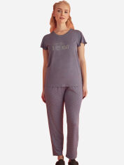 Акція на Піжама (футболка + штани) жіноча великих розмірів Angel's secret 189982 3XL Синя від Rozetka