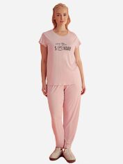 Акция на Піжама (футболка + штани) жіноча великих розмірів Angel's secret 189983 2XL Рожева от Rozetka