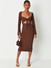 Акція на Сукня-футболка міді жіноча Missguided ZX9224893 42 Коричнева від Rozetka