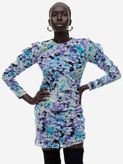 Акция на Сукня міні жіноча H&M 061187171 44 Чорна з фіолетовим от Rozetka