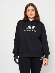 Акция на Худі жіноче New Balance Essentials Stacked Logo WT31533BK S Чорне от Rozetka