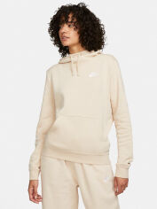 Акция на Худи теплое женское Nike Club Fleece Hoodie DQ5415-126 XS Sanddrift/White от Rozetka