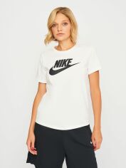 Акция на Футболка женская Nike Club Tee DX7906-100 XL Белый/Черный от Rozetka