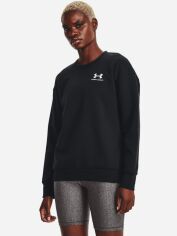 Акция на Світшот на флісі жіночий Under Armour Essential Fleece Crew 1373032-001 XS Чорний от Rozetka