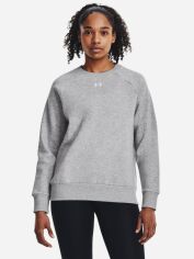 Акция на Світшот на флісі жіночий Under Armour Ua Rival Fleece Crew 1379508-012 XS Сірий от Rozetka