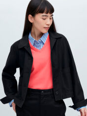 Акція на Куртка демісезонна коротка жіноча Uniqlo 60504559 2XL Чорна від Rozetka