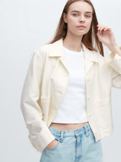 Акція на Куртка демісезонна коротка жіноча Uniqlo 995079353 M Біла від Rozetka