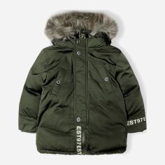 Акция на Дитяча зимова довга куртка для хлопчика Minoti 15coat 48 39618TEN 128-134 см Хакі от Rozetka