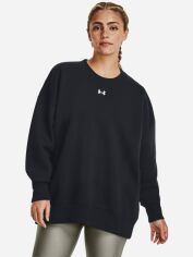 Акция на Світшот на флісі жіночий Under Armour Ua Rival Fleece Os Crew 1379491-001 L Чорний от Rozetka