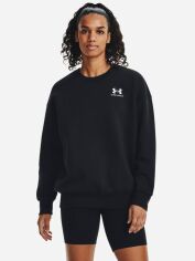 Акція на Світшот на флісі жіночий Under Armour Essential Flc Os Crew 1379475-001 S Чорний від Rozetka