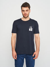 Акція на Футболка бавовняна довга чоловіча Calvin Klein Jeans 10601.40 XL Темно-синя від Rozetka