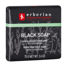 Акція на Чорне мило для обличчя Erborian Black Soap Purifying Face Soap з вугіллям, 75 г від Eva