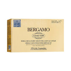 Акція на Набір сироваток для обличчя Bergamo Luxury Gold Collagen Ampoule із золотом, екстрактом чорної ікри та гіалуроновою кислотою, 4*13 мл від Eva