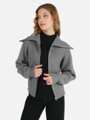 Акція на Кардиган з домішкою вовни в'язаний жіночий Colin's CL1065649MGA S Gray від Rozetka