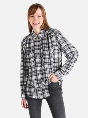 Акція на Сорочка оверсайз жіноча Colin's CL1065040BLK S Чорна в клітинку від Rozetka