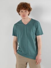 Акція на Футболка бавовняна довга чоловіча Colin's CL1058584-DMT S Dark Mint від Rozetka