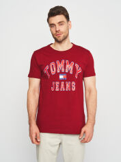 Акція на Футболка бавовняна довга чоловіча Tommy Hilfiger 9633.50 XL Бордова від Rozetka