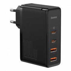 Акция на Baseus Wall Charger GaN2 2xUSB-C+2хUSB 100W Black with USB-C Cable (CCGAN2P-L01) от Stylus