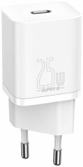 Акція на Baseus USB-C Wall Charger Super Si 25W White (CCSP020102) від Stylus
