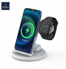 Акция на Wiwu Wireless Charger Stand Power Air 3in1 PA3IN 15W White for Apple iPhone, Apple Watch and Apple AirPods от Stylus