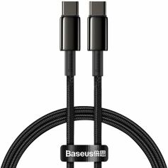 Акція на Baseus Cable USB-C to USB-C Tungsten Gold 100W 1m Black (CATWJ-01) від Stylus
