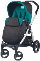 Акция на Коляска Peg-Perego прогулочная Book Plus 51 Голубой с черным Белое шасси (PACK05-00000000004) от Stylus