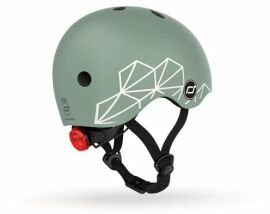 Акція на Детский защитный шлем Scoot&Ride зеленый с фонариком (SR-181206-GREENLINES) від Stylus