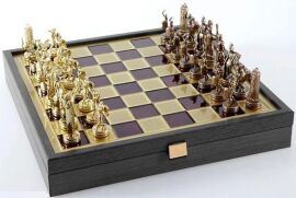 Акция на Шахматы Греческая мифология, латунь, в деревянном футляре, красные, 34х34см (SK4CRED) от Stylus