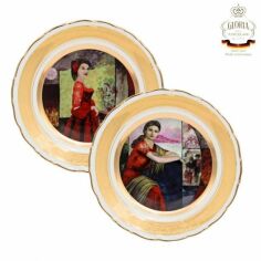 Акція на Набор декоративных тарелок Gloria Леди в красном 2шт d-25 см (264-2501A) від Stylus
