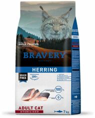 Акция на Сухой корм Bravery Herring Adult Cat Sterilized для стерилизованных котов с селедкой 2 кг (0715 Br Herr Ster _2KG) от Stylus
