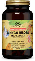 Акція на Solgar Ginkgo Biloba Leaf Extract, Standardized Full Potency 180 caps Гинкго Билоба від Stylus