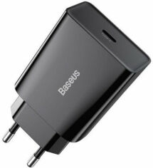 Акція на Baseus USB-C Wall Charger 1С 20W Black (CCFS-SN01) від Y.UA