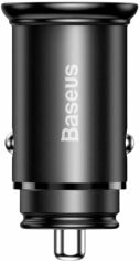 Акция на Baseus Car Charger USB+USB-C Circular Metal 30W Dark Grey (CCYS-C01) от Y.UA