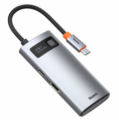 Акція на Baseus Adapter USB-C to 2xUSB3.0+HDMI+USB-C Gray (CAHUB-CY0G) від Y.UA