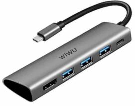 Акція на Wiwu Adapter Alpha 531H USB-C to HDMI+3xUSB3.0+USB-C Grey від Y.UA
