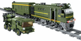 Акция на Конструктор Zipp Toys Потяг DF2159 із рейками зелений от Y.UA