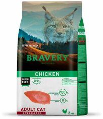 Акція на Сухий корм Bravery Chicken Adult Cat Sterilized для стерилізованих котів з куркою 2 кг (7678 Br Chic STER_ 2KG) від Y.UA
