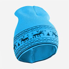 Акция на Дитяча зимова шапка-біні в'язана Софія Олені 412-22 48-56 см Блакитна от Rozetka