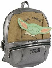 Акция на Рюкзак Cerda Mandalorian - The Child Silver Casual Fashion Faux-Leather Backpack от Y.UA