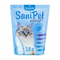 Акція на Силікагелевий наповнювач туалетів для кішок Природа Sani Pet, 3.8  л від Eva