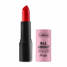 Акция на Матова помада для губ Callista All About Color Matte Lipstick, 506 Hot Girl Summer, 4 г от Eva