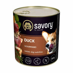 Акція на Вологий корм для дорослих собак Savory Gourmand з качкою, 800 г від Eva