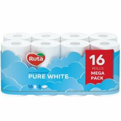 Акция на Бумага туалетная Ruta Pure White 3 слоя 16шт от MOYO