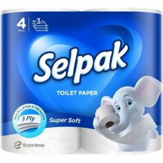 Акція на Туалетная бумага Selpak трехслойная 4шт від MOYO