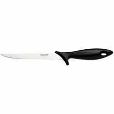 Акция на Кухонный нож филейный з гибким лезвием Fiskars Essential, 18 см (1065567) от MOYO