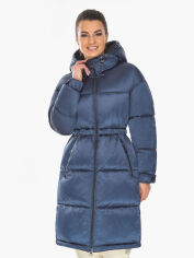Акция на Куртка зимова довга жіноча Braggart 57240 50 (L) Сапфір от Rozetka