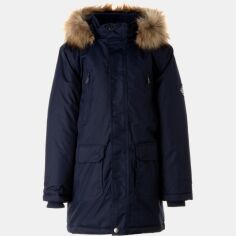 Акция на Підліткова зимова куртка-парка для хлопчика Huppa Roman 2 12380230-00086 170 см Темно-синя от Rozetka