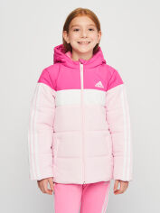 Акція на Дитяча демісезонна куртка для дівчинки Adidas Jk Pad Jkt IL6085 122 см Preloved Fuchsia від Rozetka
