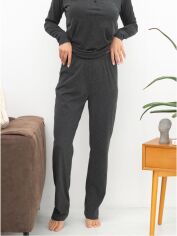 Акция на Піжамні штани жіночі великих розмірів Leinle 1536 XL Темно-сірі от Rozetka